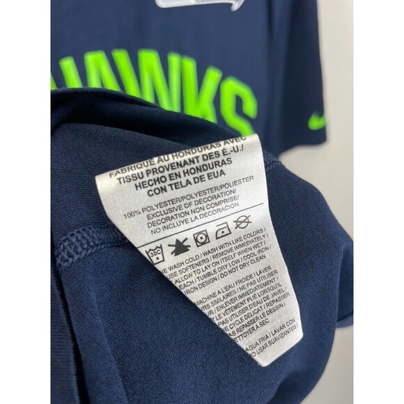 Nike Seattle Seahawks Dri-Fit Shirt Mens L Blue Logo Lightweight On Field NFL - Picture 7 of 8